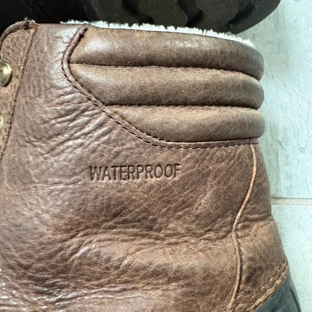 Sperry Waterproof Lined Leather Duck Boots Brown 9.5